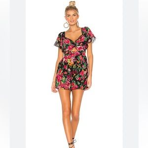 BCBGMAXAZRIA floral front twist romper